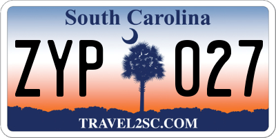 SC license plate ZYP027