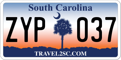 SC license plate ZYP037