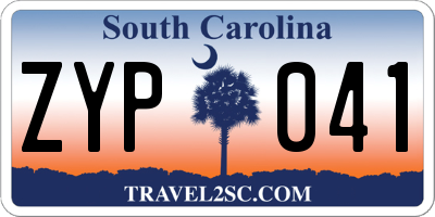 SC license plate ZYP041