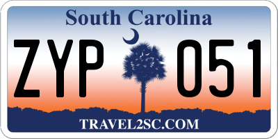 SC license plate ZYP051