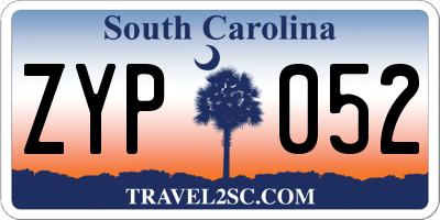 SC license plate ZYP052