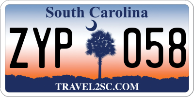SC license plate ZYP058