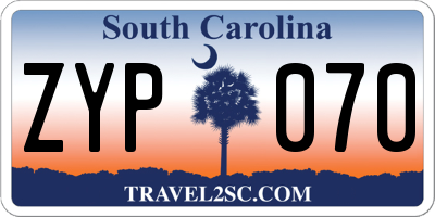 SC license plate ZYP070