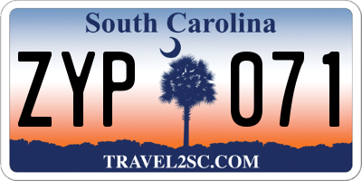SC license plate ZYP071