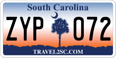 SC license plate ZYP072