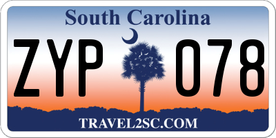 SC license plate ZYP078