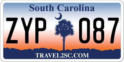 SC license plate ZYP087