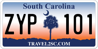 SC license plate ZYP101