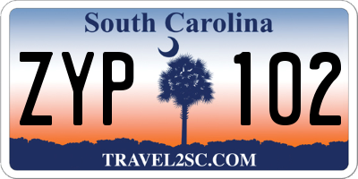 SC license plate ZYP102