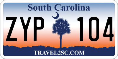 SC license plate ZYP104