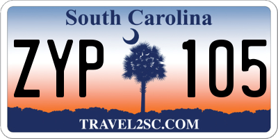 SC license plate ZYP105