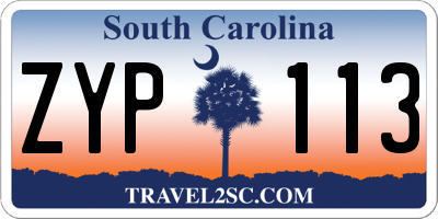 SC license plate ZYP113