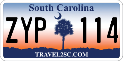 SC license plate ZYP114