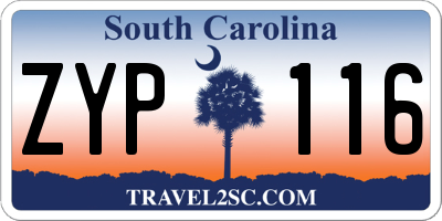 SC license plate ZYP116