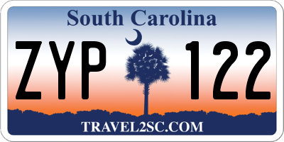 SC license plate ZYP122