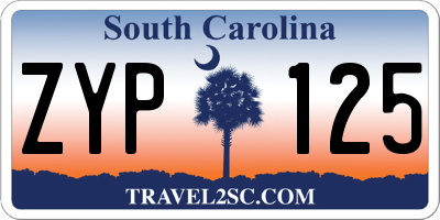 SC license plate ZYP125