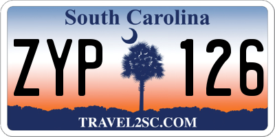 SC license plate ZYP126