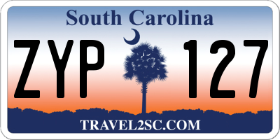 SC license plate ZYP127