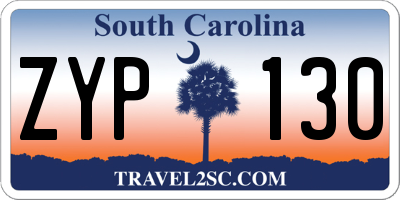 SC license plate ZYP130