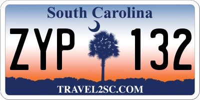 SC license plate ZYP132