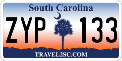 SC license plate ZYP133