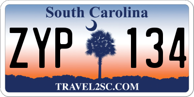 SC license plate ZYP134