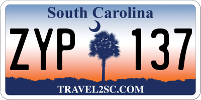 SC license plate ZYP137