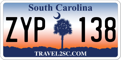 SC license plate ZYP138