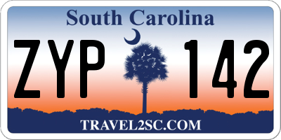 SC license plate ZYP142