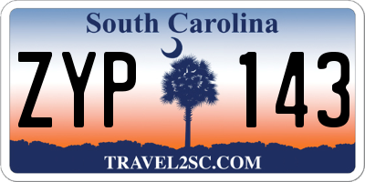 SC license plate ZYP143