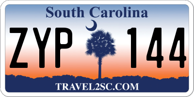 SC license plate ZYP144