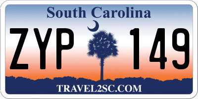 SC license plate ZYP149