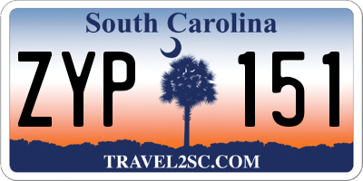 SC license plate ZYP151