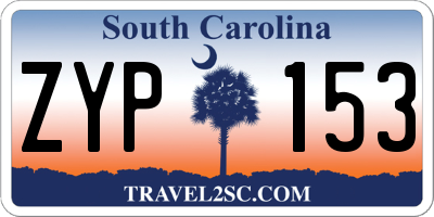 SC license plate ZYP153