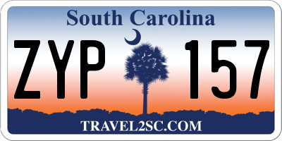 SC license plate ZYP157