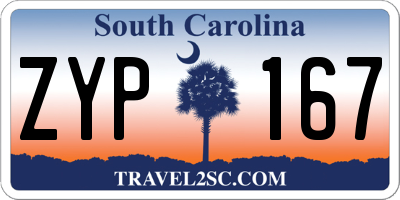 SC license plate ZYP167