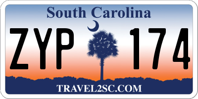 SC license plate ZYP174