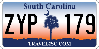 SC license plate ZYP179