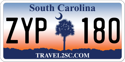 SC license plate ZYP180