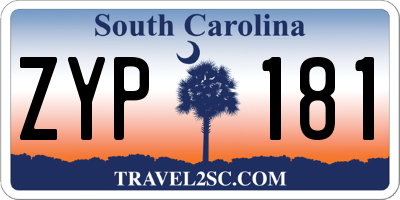 SC license plate ZYP181