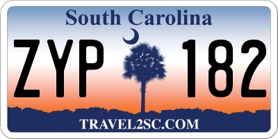 SC license plate ZYP182