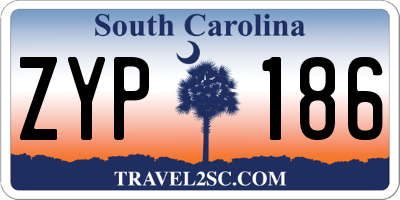 SC license plate ZYP186