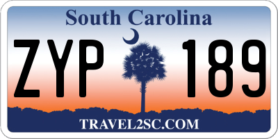 SC license plate ZYP189