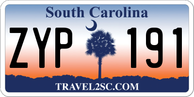 SC license plate ZYP191