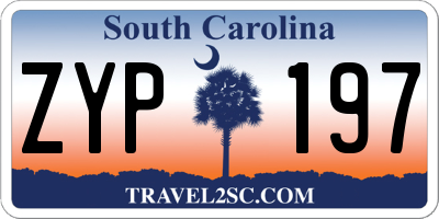 SC license plate ZYP197
