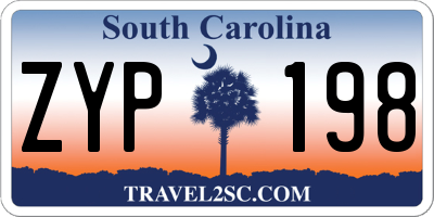 SC license plate ZYP198