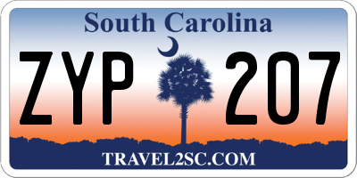 SC license plate ZYP207