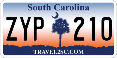 SC license plate ZYP210