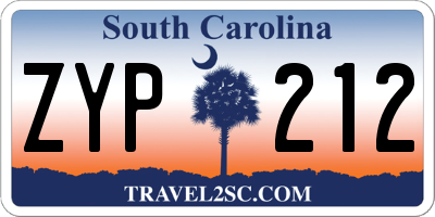 SC license plate ZYP212