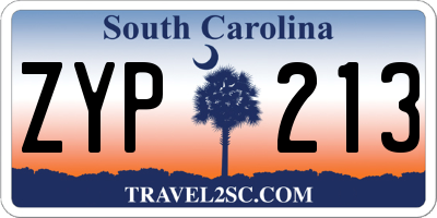 SC license plate ZYP213